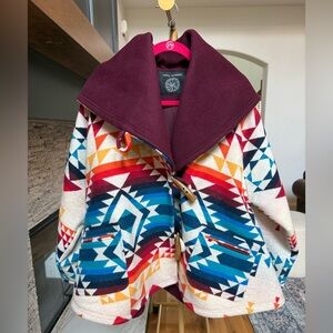 EUC Lindsey Thornburg Pendleton Pilot Rock Wool/Cotton Cloak O/S Gorgeous!!!